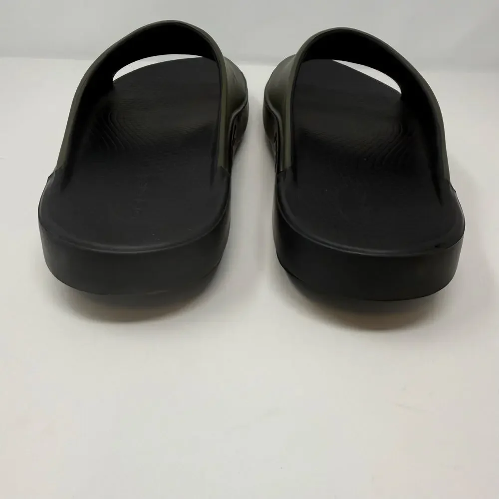 Oofos Ooahh Sports Slide Sandal Mens' 12 Olive Green Black Workout Recovery